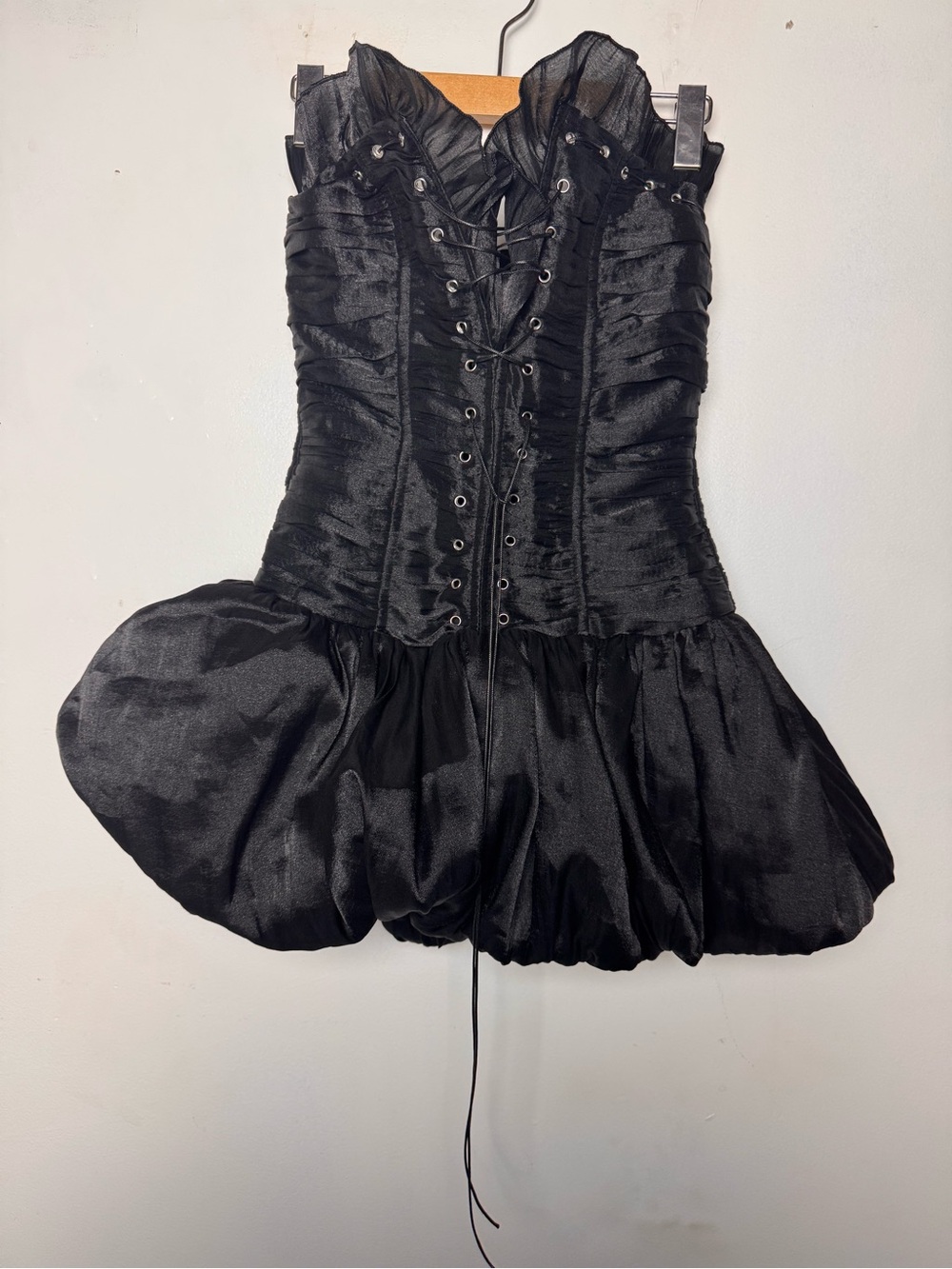 Obibi black corset dress with shorts attached size-Small